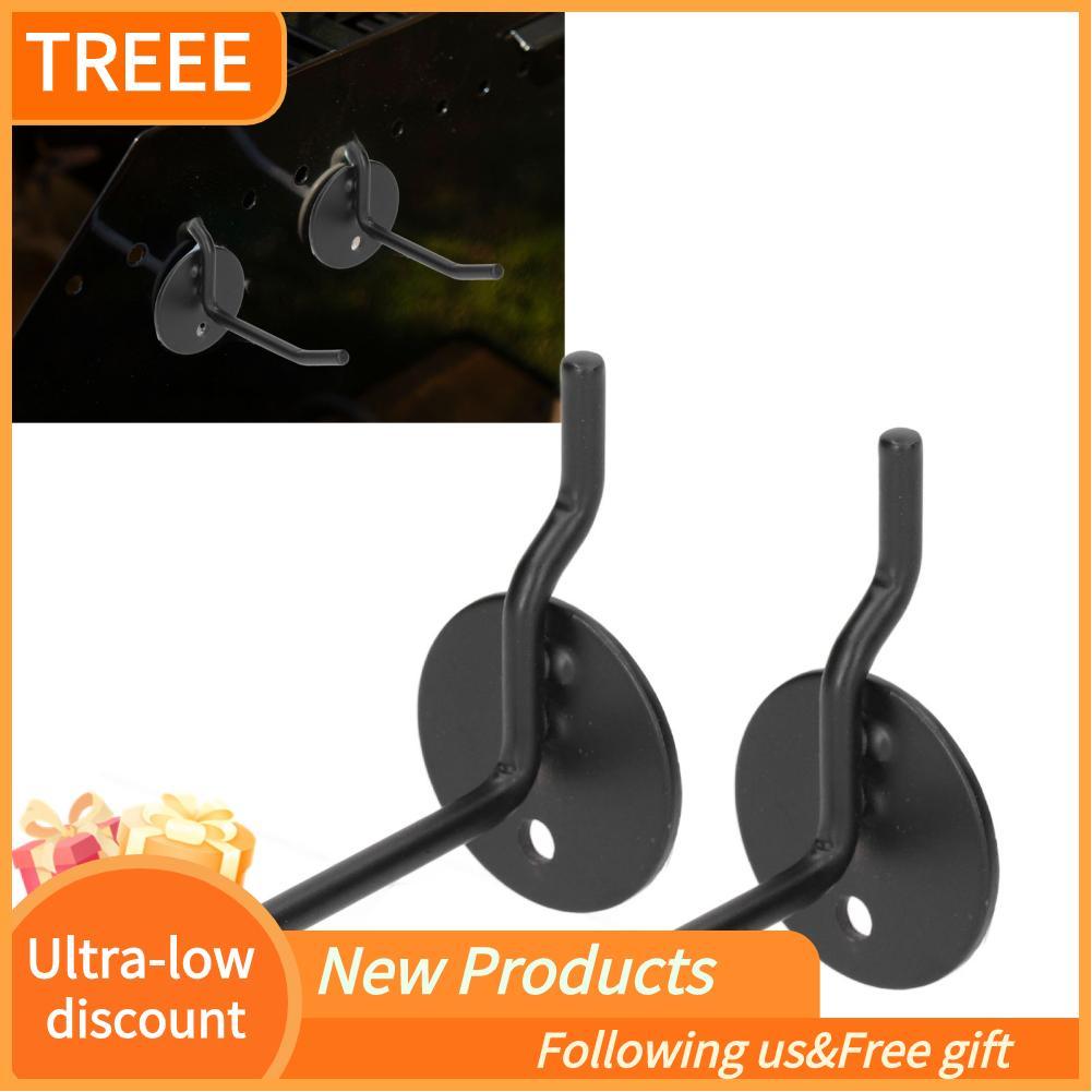 Treee Treee ตะขอหมุดโลหะ ตะขอ Pegboard 2 ชิ้น Easy Fixing พื้นผิวเคลือบเงามัลติฟังก์ชั่นสำหรับปิกนิก