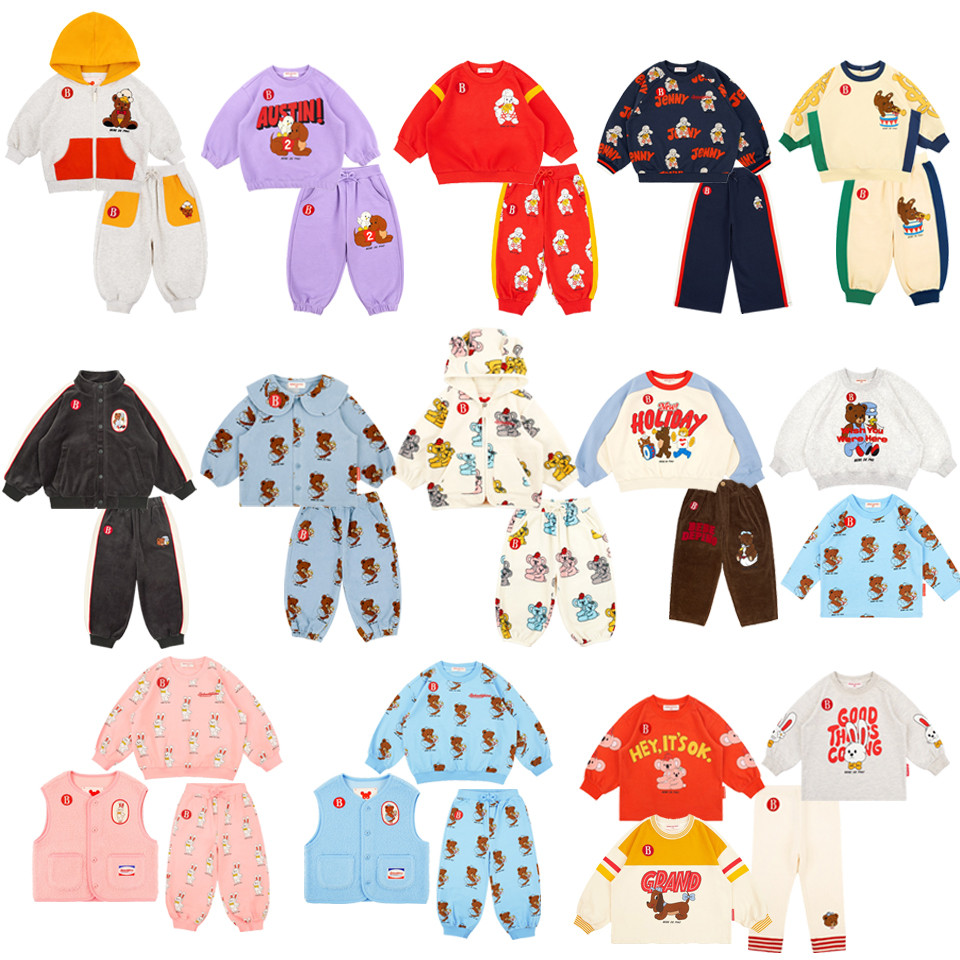 「สินค้าลิขสิทธิ์แท้」IRIS KIDS bebe winter 2 IKS35067 Bear Play Collection สไตส์เกาหลี เสื้อผ้าเด็ก ชุดกันหนาวเด็ก