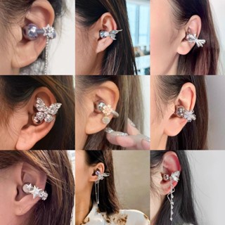 2025 เต็มเพชรโบว์หูฟังเพชรหัวเข็มขัดน่ารักหมีเกล็ดหิมะผีเสื้…