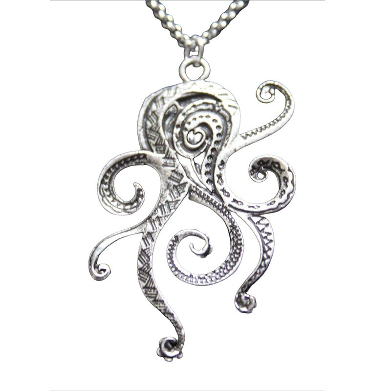 จี้ Octopus สไตล์ Cthulhu ทำจากสแตนเลส สร้อยคอนำสมัยสำหรับผู้ชาย