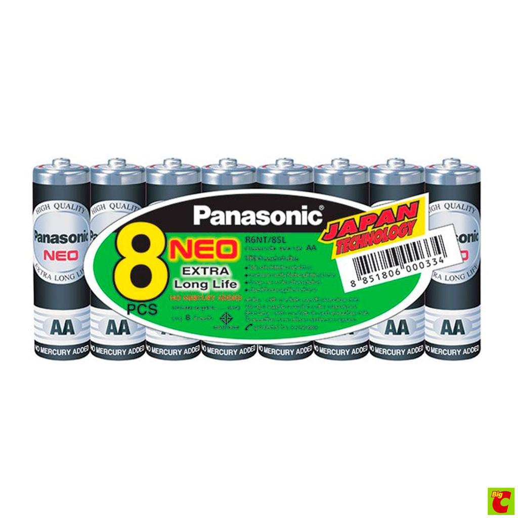 PANASONIC พานาโซนิค นีโอ ถ่านไฟฉาย ขนาด AA แพ็ค 8