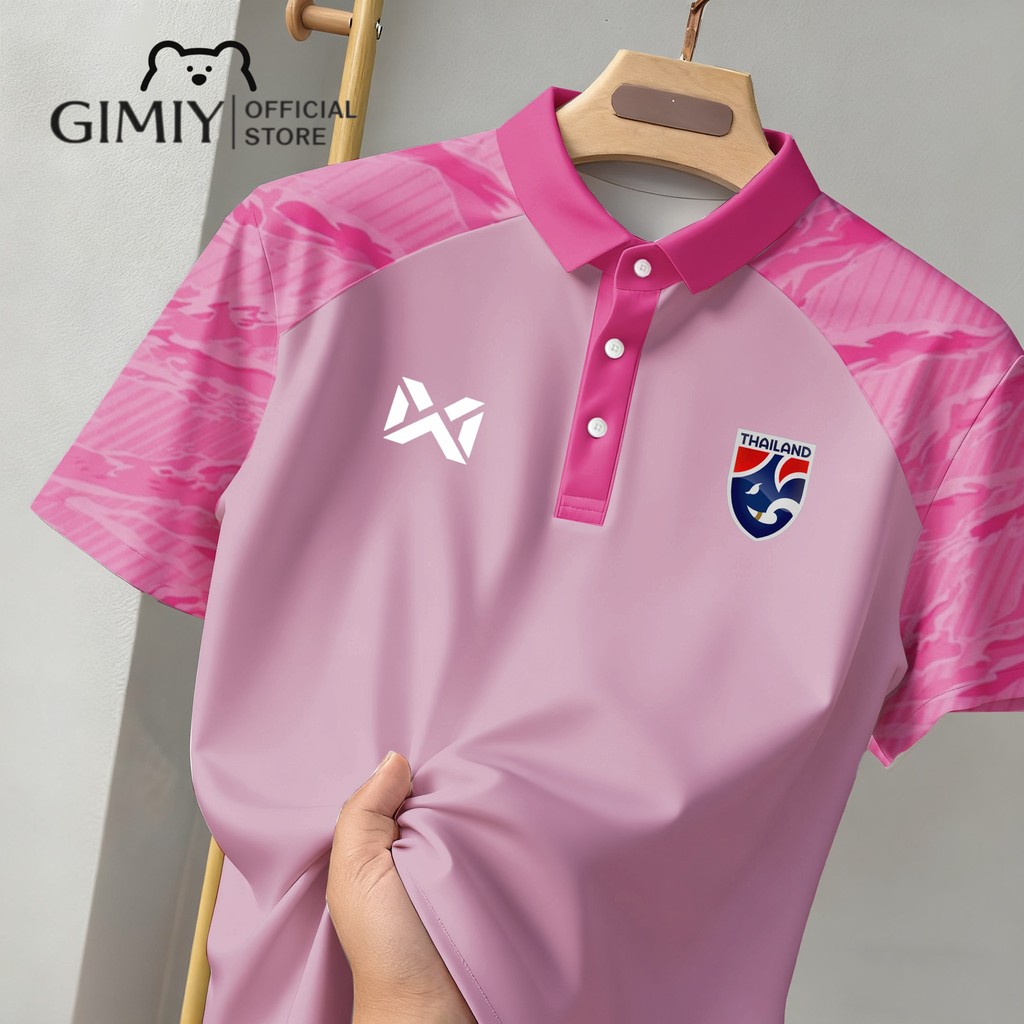 เสื้อโปโลเอ็กซ์คลูซีฟ สไตล์กีฬาไทยสีชมพู ระบายอากาศได้ดี ใส่สบาย เหมาะสำหรับทุกเพศ