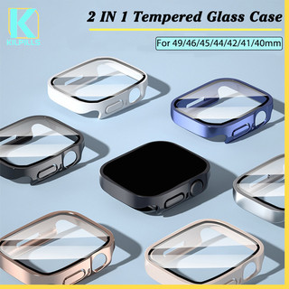 เคสพีซีกระจกนิรภัย 2 In 1 for IWatch Ultra/SE 3 2 Apple Watch Series 11 10 9 8 7 6 5 4 49มม. 46มม.45มม. 44มม. 42มม.41มม.