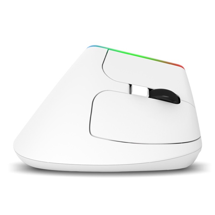 มาใหม่ DELUX M618C 6 คีย์ 1600 DPI RGB แนวตั้งไร้สายบลูทูธ Dual Mode Mouse M618C (สีขาว)/M618C (สีดํ