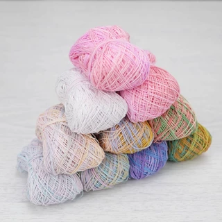 ไหมคอตตอนซัมเมอร์ เบอร์20 สีเหลือบ ชุดรวมสี 200 กรัม ไหมฝ้ายสำหรับงานถัก และงานปัก