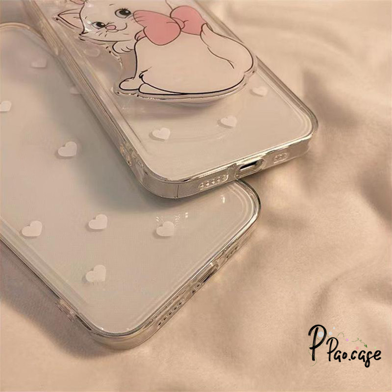 สำหรับ IPhone 11 14 17 15 16 13 12 Pro Max XS XR X Max 8 7 16 15 Plus SE เคสใสนุ่มน่ารักสีขาวรูปหัวใจแฟชั่นสดใหม่ - รูปที่ 6