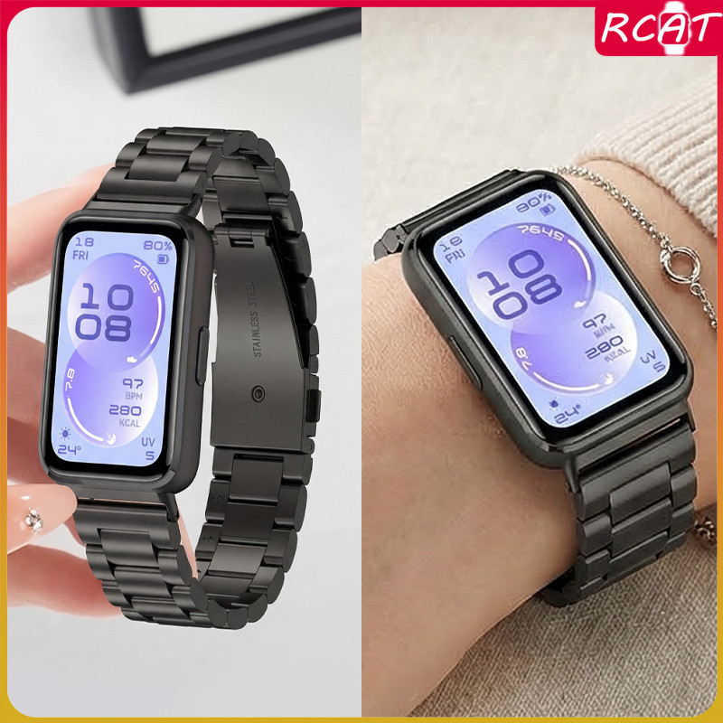 สายรัดโลหะสแตนเลส for Huawei Band 11 11 Pro / Huawei Band 10 9 8 เปลี่ยนสายรัดข้อมือสายรัดข้อมือสายรัดนาฬิกาอุปกรณ์เสริม