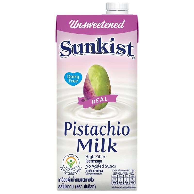 ซันคิสท์นมยูเอชทีพิสทาชิโอรสไม่หวาน 946มล Sunkist UHT Pistachio Unsweetened Milk 946ml [หมายเลขบาร์โค้ด 8850096760522 ]