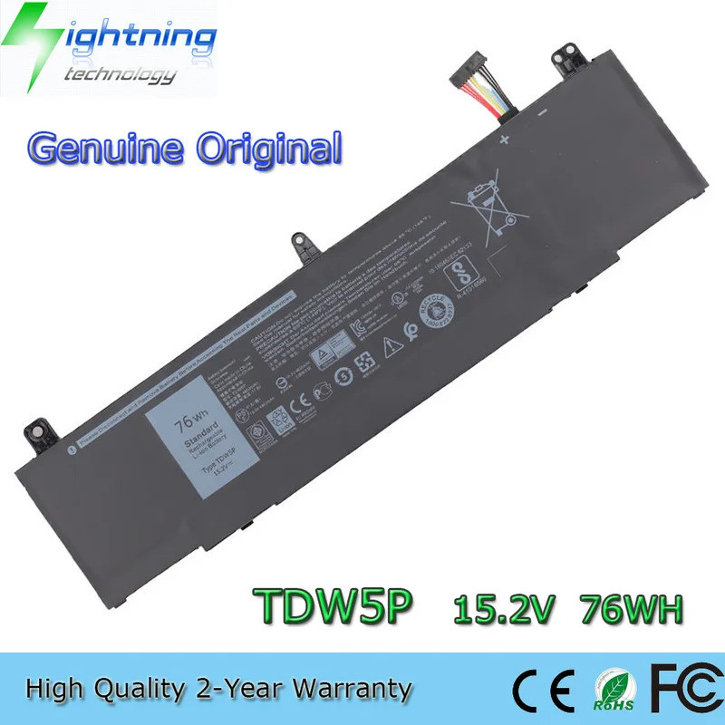TDW5P 15.2V 76Wh แบตเตอรี่แล็ปท็อปสําหรับ Dell Alienware 13 R3 ALW13C D1738 D2718 D2728 V9XD7 4RRR3 