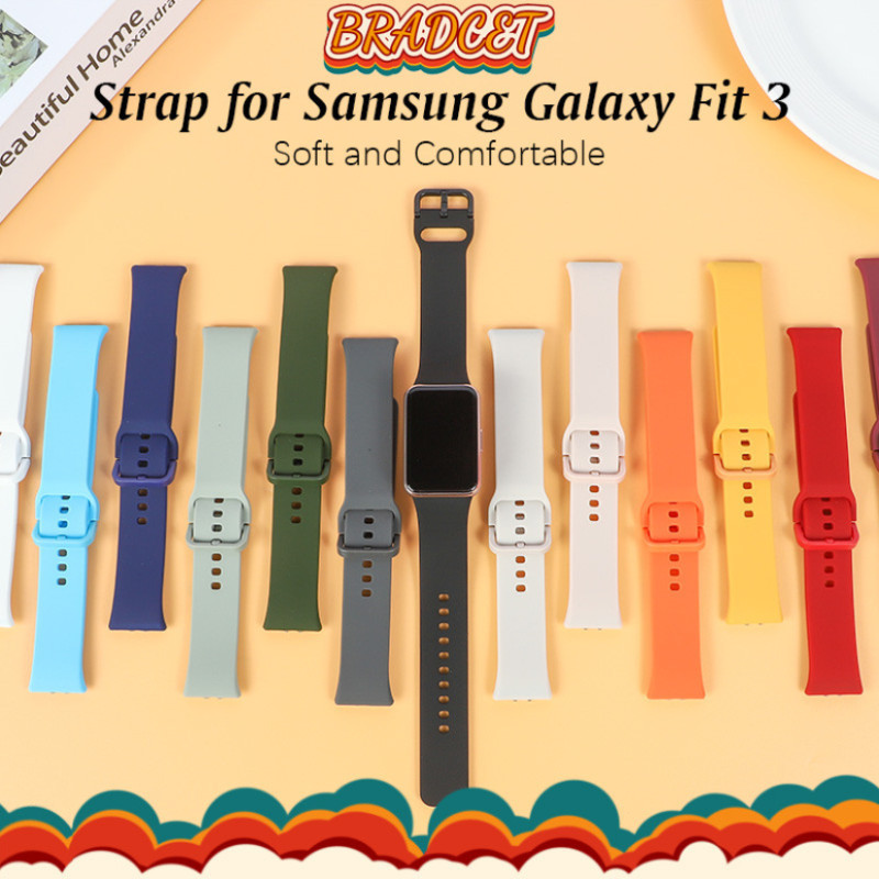 สายยางรัดสำหรับ Samsung Galaxy Fit 3 smartwatch สายกีฬาซิลิโคนเข็มขัดสร้อยข้อมือสายรัดข้อมืออุปกรณ์ทดแทนสำหรับ Fit 3
