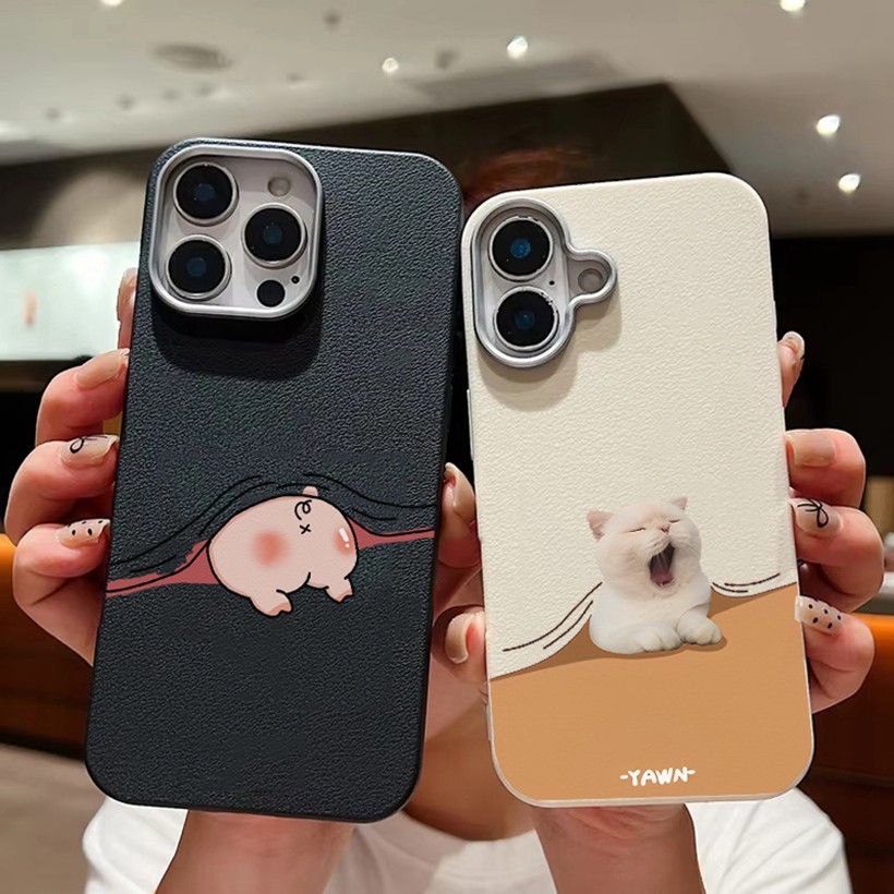 น่ารักกันสาดหมูแมวรูปแบบหนัง PU สําหรับ Redmi หมายเหตุ 10 PRO Max Redmi หมายเหตุ 10S 11S 12S 11 12 P