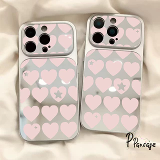 เคสไอโฟน 17เคสกระจก ลายหัวใจ สไตล์โรแมนติกกันกระแทก น่ารักสำหรับ IPhone 12 17 14 16 Air 15 11 13 Pro Max X XR 15 16 Plus