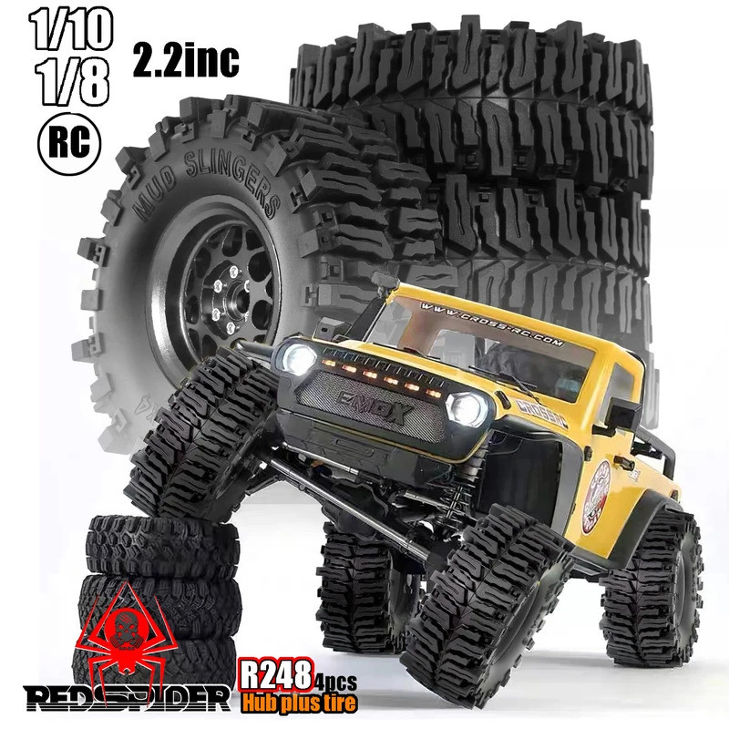 4 ชิ้น 130 มิลลิเมตร 12 มิลลิเมตร Hex 2.2 ล้อยางสําหรับ 1/10 SCX10 SCX10 II SCX10 III SCX10 Pro TRX4