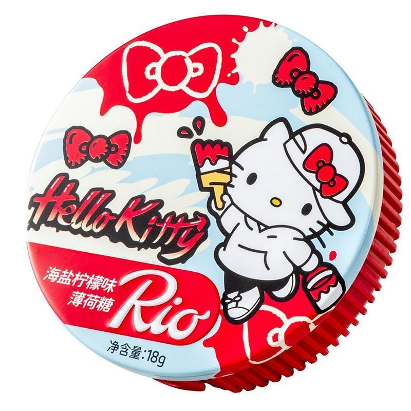 [Rio] Sanrio ลูกอมมิ้นต์ปราศจากน้ําตาลรสผลไม้ขนมจูบลมหายใจสดชื่นขนมแบบพกพาขนมนักเรียน 7.4