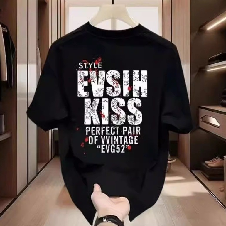 ฤดูร้อน Edison Chen Same Style Street Wear เสื้อยืดผู้ชายลําลองหลวมผ้าฝ้ายแขนสั้นญี่ปุ่นครึ่งแขน T