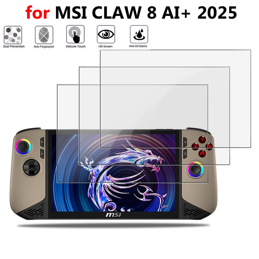กระจกนิรภัยสําหรับ MSI CLAW 8 AI+ 2025 HD ป้องกันหน้าจอ,คุณภาพสูง 9H Anti สะท้อนแสง Anti Scratch ฟิล