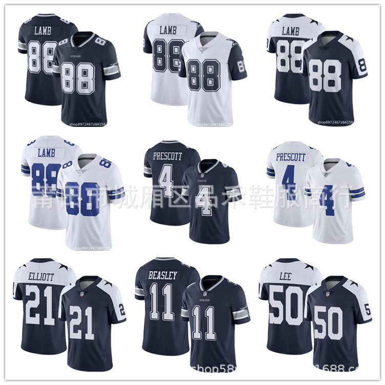 ส่งเร็ว!!Cowboys-21ELLIOTT88-Lamb4-Cowboys Rugby Jersey Team Uniform