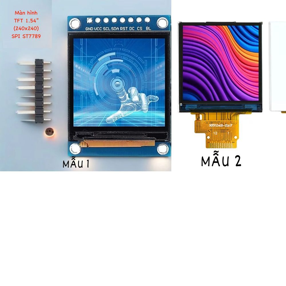 1.54 หน้าจอ TFT LCD ความละเอียด 240x240 มาตรฐาน ST7789 พอร์ตอนุกรม หน้าจอ IPS LCD หน้าจอความละเอียดส