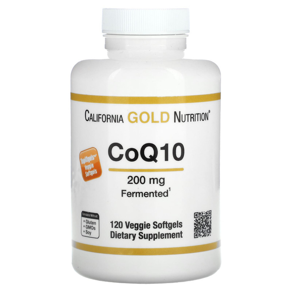 California Gold Nutrition CoQ10 200mg – 120 Veggie Softgels | Fermented Coenzyme Q10-แท้ USA