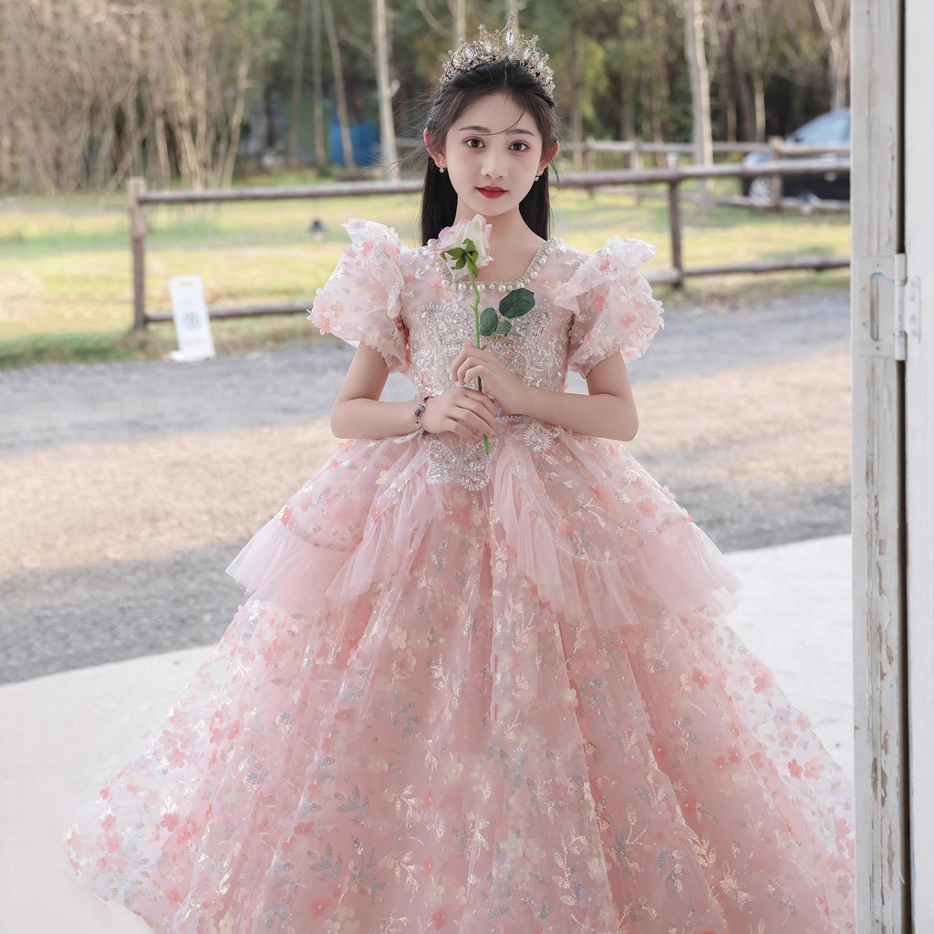 ชุดเด็กอย่างเป็นทางการสาวอารมณ์โฮสต์สาวน้อยชุดเจ้าหญิงเปียโนเครื่องแต่งกายประสิทธิภาพ ET166