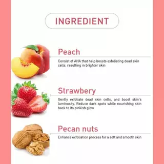 Baby Bright Peach Strawberry Shower Scrub 350Ml เบบี้ ไบร์ท พีช สตรอว์เบอร์รี ชาวเวอร์ สครับ 350 มล.