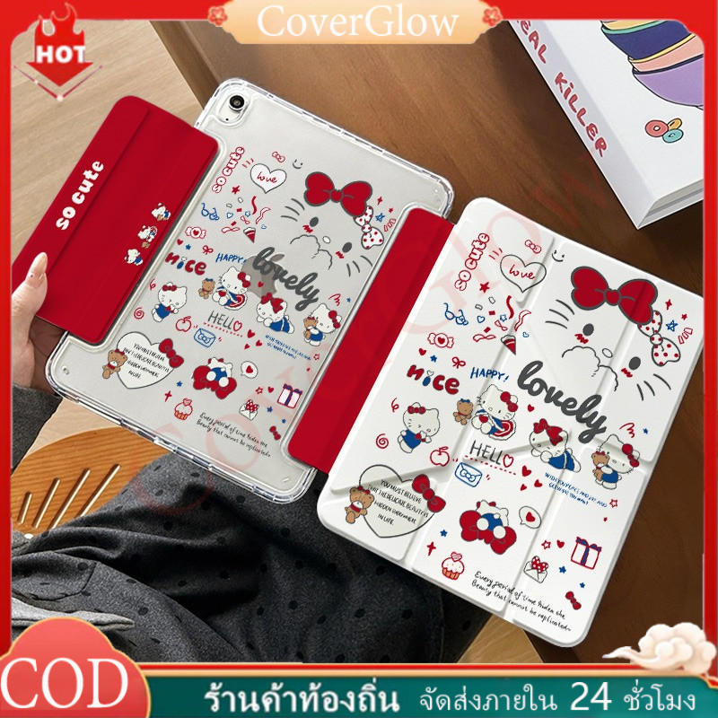 เคสป้องกันแบบแม่เหล็กkatie bearสำหรับ iPad Air6/Air7 Gen11/10 Air4/5 10.9 Gen7/8/9 10.2 A16 พร้อมช่องสำหรับปากกา