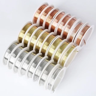 สายลวดโลหะผสม 0.2 0.25 0.3 0.4 0.5 0.6 0.8 1 มม. สีเงิน สีทอง สําหรับทําเครื่องประดับ DIY