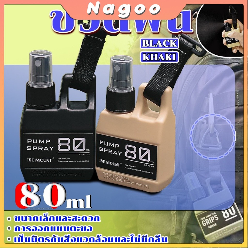 Nagoo ขวดสเปรย์แอลกอฮอล์ แบบพกพา สไตล์ญี่ปุ่น ขวดสเปรย์พกพา 80 ml สําหรับเดินทาง ตั้งแคมป์กลางแจ้ง
