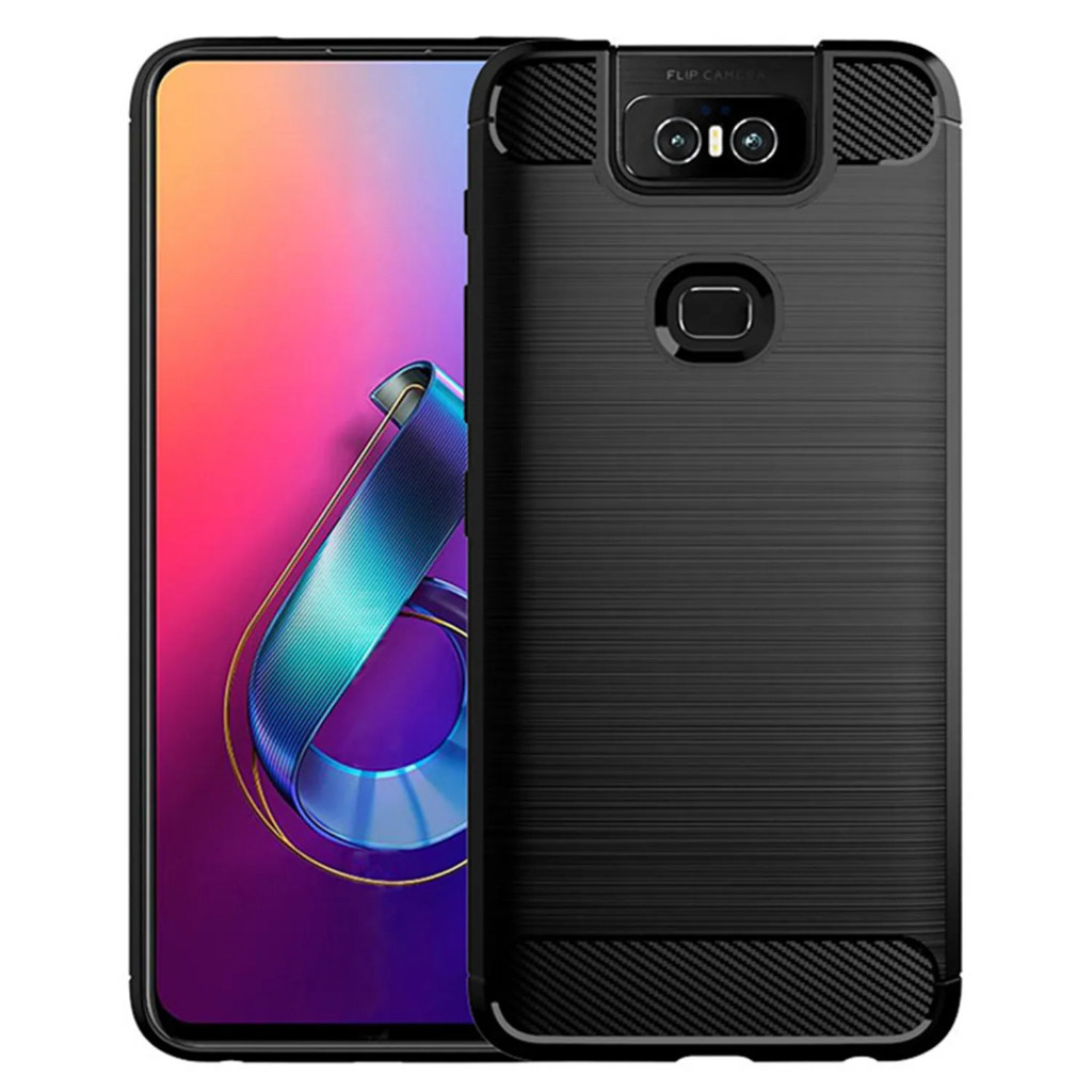 IPAKY CASE ASUS ZENFONE 6 ZS630KL / ZS620KL CASE CARBON RUGGED ARMOR ANTI SHOCKPROOF