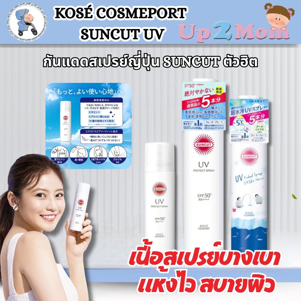SUNCUT กันแดดสเปรย์ญี่ปุ่น ตัวฮิต KOSÉ COSMEPORT SUNCUT UV Protect Spray จากญี่ปุ่น