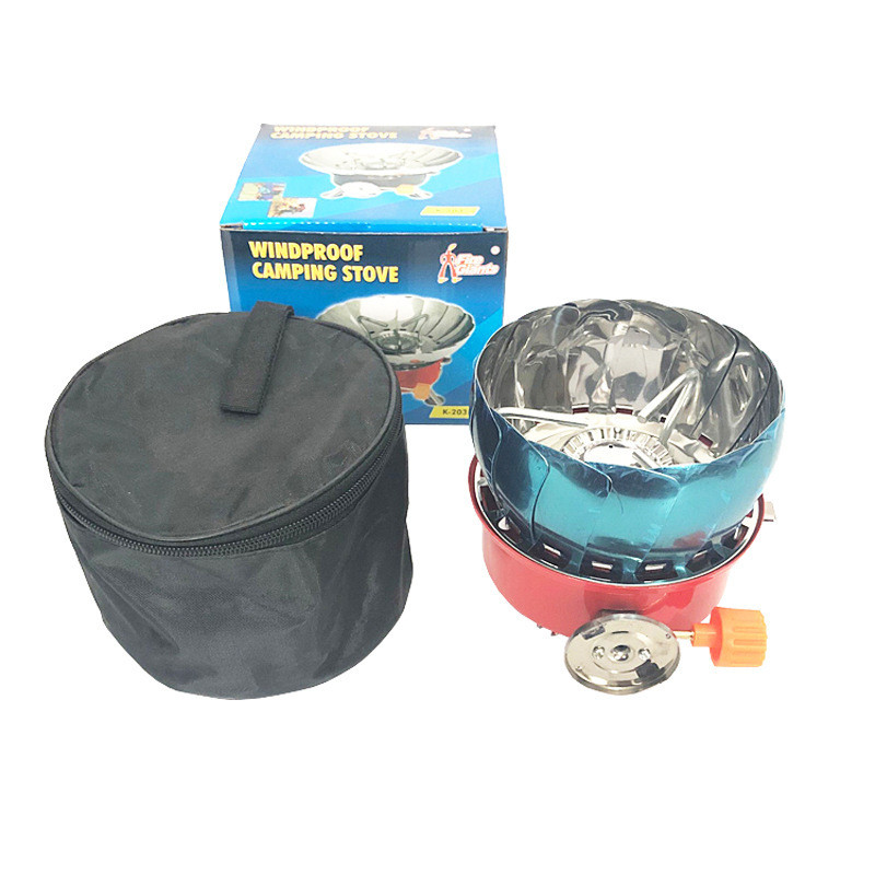 Mini Outdoor Gas Stove, Portable Foldable Camping Gas Stove with Lotus-shaped Burner