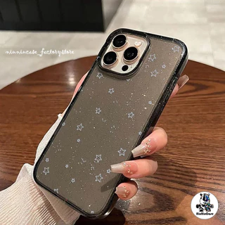 เคส For iPhone 15 13 11 12 14 16 Pro Max เคสใสแบบแวววาว TPU นุ่มสีสันสดใส ดาวห้าแฉกสีสันสดใส Compatible iPhone X XS XR