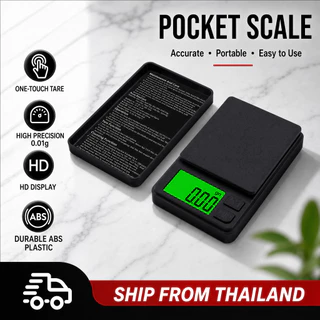 เครื่องชั่งพกพาความแม่นยำสูง 1000 กรัม x 0.01 กรัม - เครื่องชั่งดิจิทัลสำหรับวัดกรัม อาหาร เครื่องประดับ ออนซ์/เกรน พร้อ