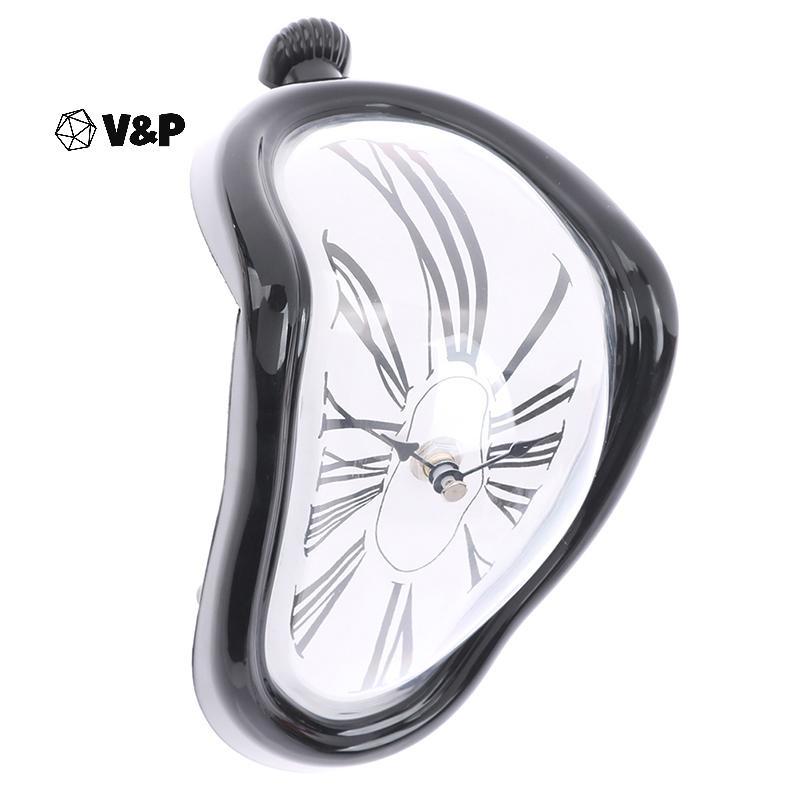 [V&PT] ฝาปิดผนังบิดเบี้ยว Surrealist Salvador Dali Style Wall Watch ตกแต่ง [ใหม่]