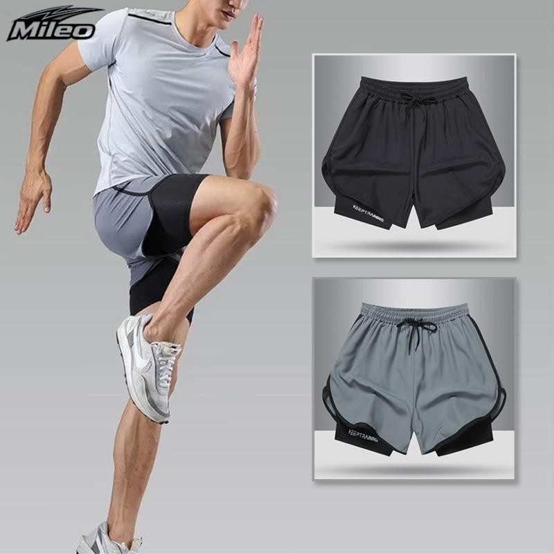 M-5xl กางเกงออกกําลังกายออกกําลังกายกีฬากลางแจ้งว่ายน้ํากางเกงขาสั้นสีดําสีเทา
