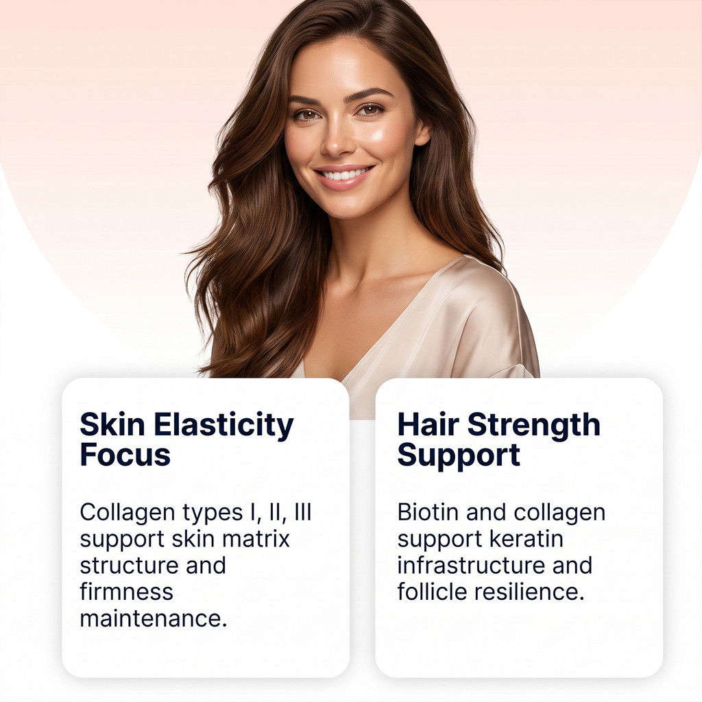 BUSHAIID Collagen Peptide Refill Powder Gentle Formula Care for Hair Facial Skin Moisturizing Shiny