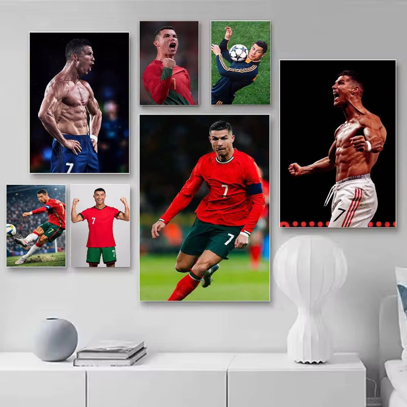 R. Ronaldo Football Star Poster - High-Definition Wall Art Canvas Print, Vintage Poster, Home Room W