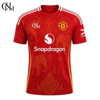 เสื้อกีฬา เสื้อบอลคอกลม พิมพ์ลายไทย ผ้าตาข่าย 150G แห้งเร็ว ระบายอากาศ ใส่สบาย เสื้อฟุตบอลแขนสั้น ยูนิเซ็กส์