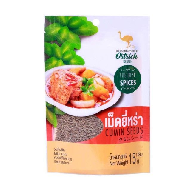นกกระจอกเทศ เม็ดยี่หร่า Ostrich Cumin Seeds 15g.