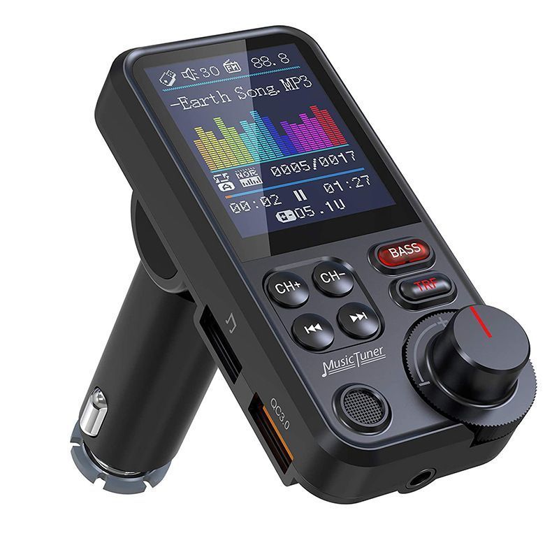 彩屏车载mp3蓝牙免提QC3.0快充车充插卡高保真hifi无损音乐播放器2607024 Color Screen Car MP3 Bluetooth Hands-Free QC3.0 Fast Cha