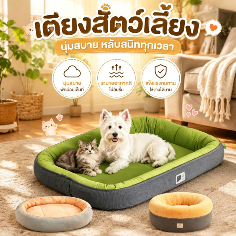 ที่นอนสัตว์เลี้ยง ที่นอนแมว เตียงสุนัข ขนาดใหญ่พิเศษ เบาะสัตว์เลี้ยง นุ่มสบาย