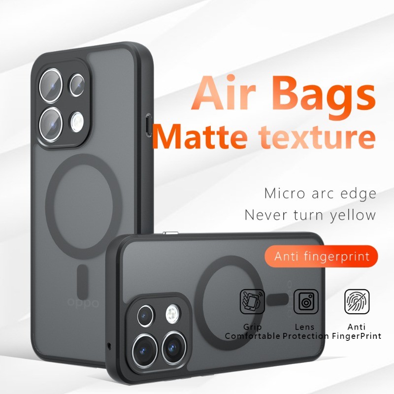 สําหรับ OPPO Reno 16F 15F 14F 15 Pro Max Reno 16 15 14 Pro 15 Pro Mini โปร่งแสง Matte แม่เหล็กเคสโทรศัพท์กล้องเกราะป้องกันกันกระแทกซิลิโคนแข็ง