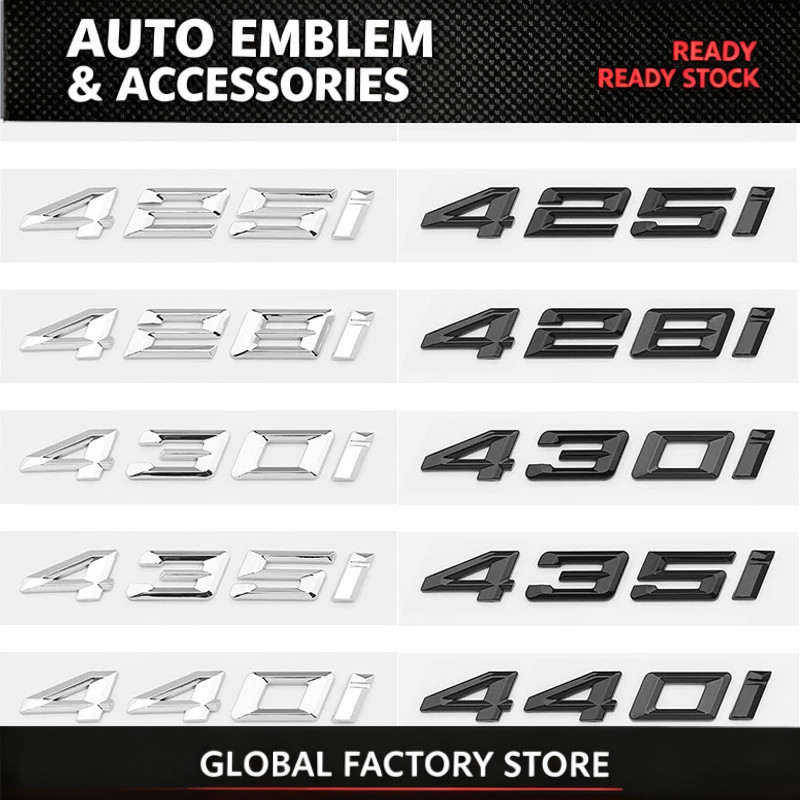 โลโก้ BMW ABS สติกเกอร์รถป้ายรูปลอก 420i 425i 428i 430i 435i 440i Body Trunk Decor กาวตัวอักษรสัญลัก