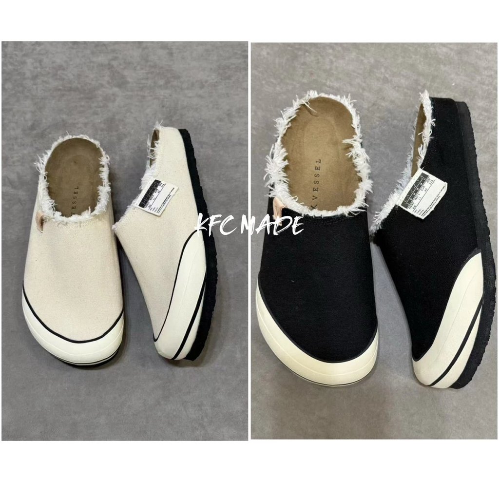X xvessel First Class Wu Jianhao Retro Canvas Mules Slip-On รองเท้า Birkenstock