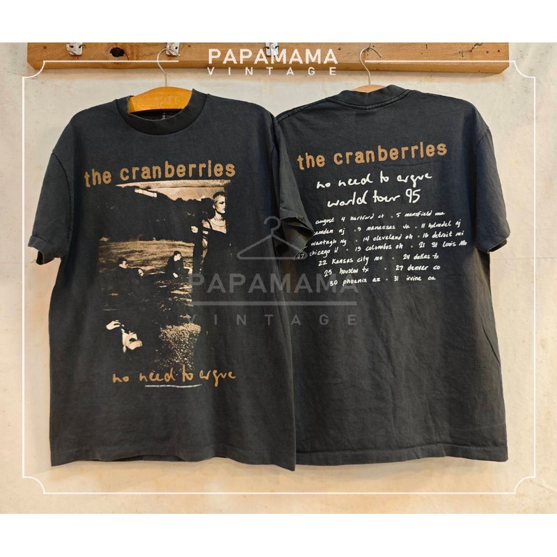 [ the cranberries ] no need to argue world tour 95 Bio Washed tag USA เสื้อวินเทจ เสื้อทัวร์ papamama vintage shirt
