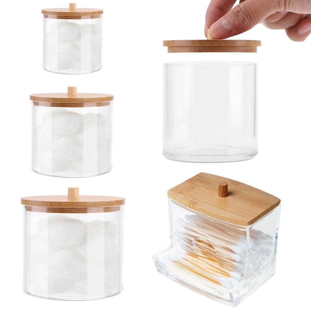 LILYES Qtips Holder Multifunctional Cotton Pad สําหรับอุปกรณ์ห้องน้ําเก็บเครื่องสําอางค์ Candy ห้องน