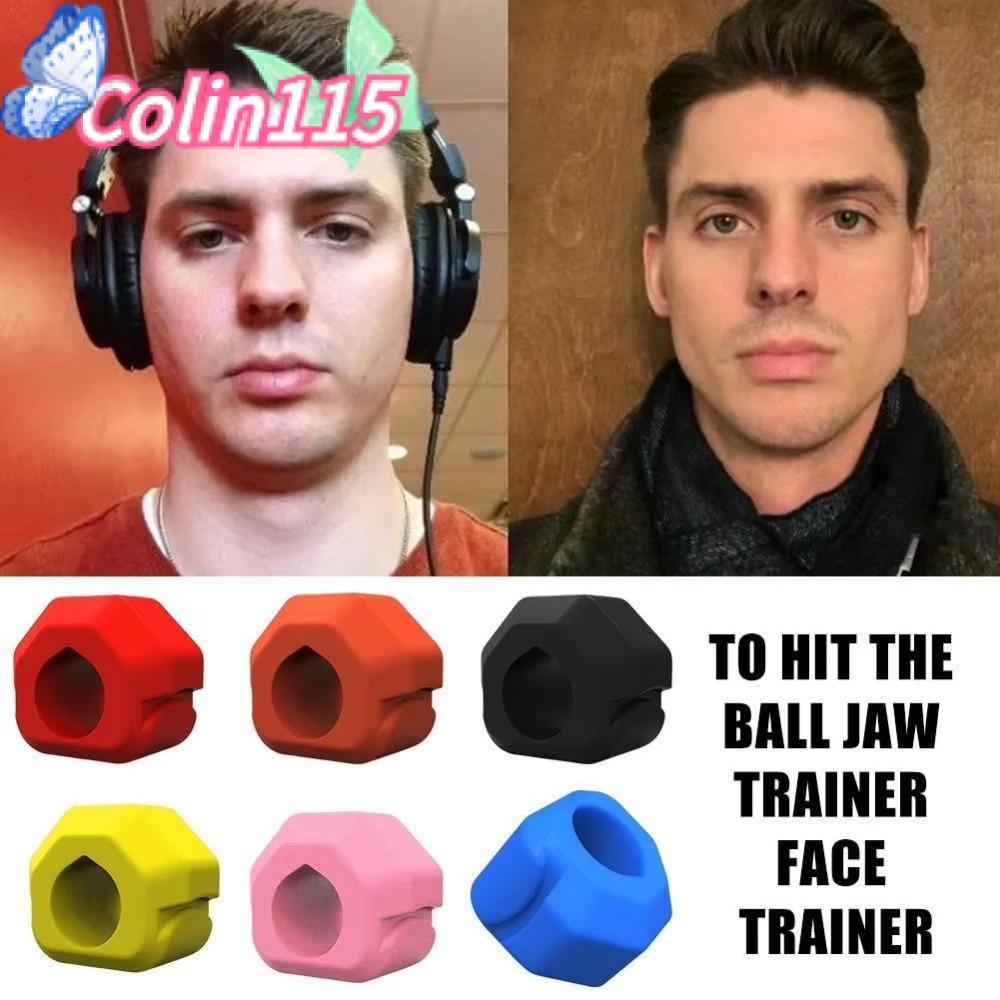 ColLIN115 Jaw Trainer, Anti-stress ซิลิโคน Jawline Exerciser, BPA ฟรี Exerciser Shaper Gum เม็ดนวด B