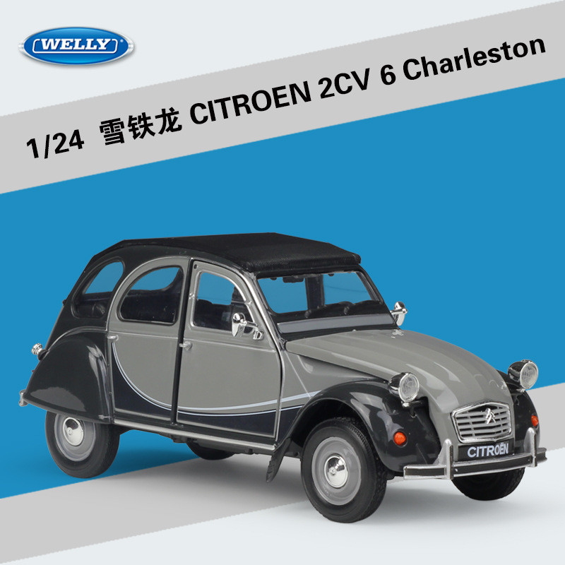 WELLY 1:24 โมเดลรถจำลอง Citroën 2CV 6 Charleston Classic Car วัสดุอัลลอย