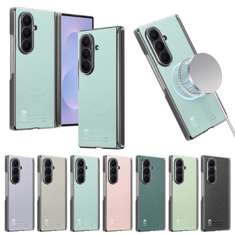 สําหรับ Samsung Galaxy Z FOLD 7 6 เคสโทรศัพท์สไตล์เกาหลีสําหรับ Samsung Z FOLD 8 Ultra Magnetic ดึงดูดกันกระแทกบานพับป้องกัน PC ฝาครอบ PU