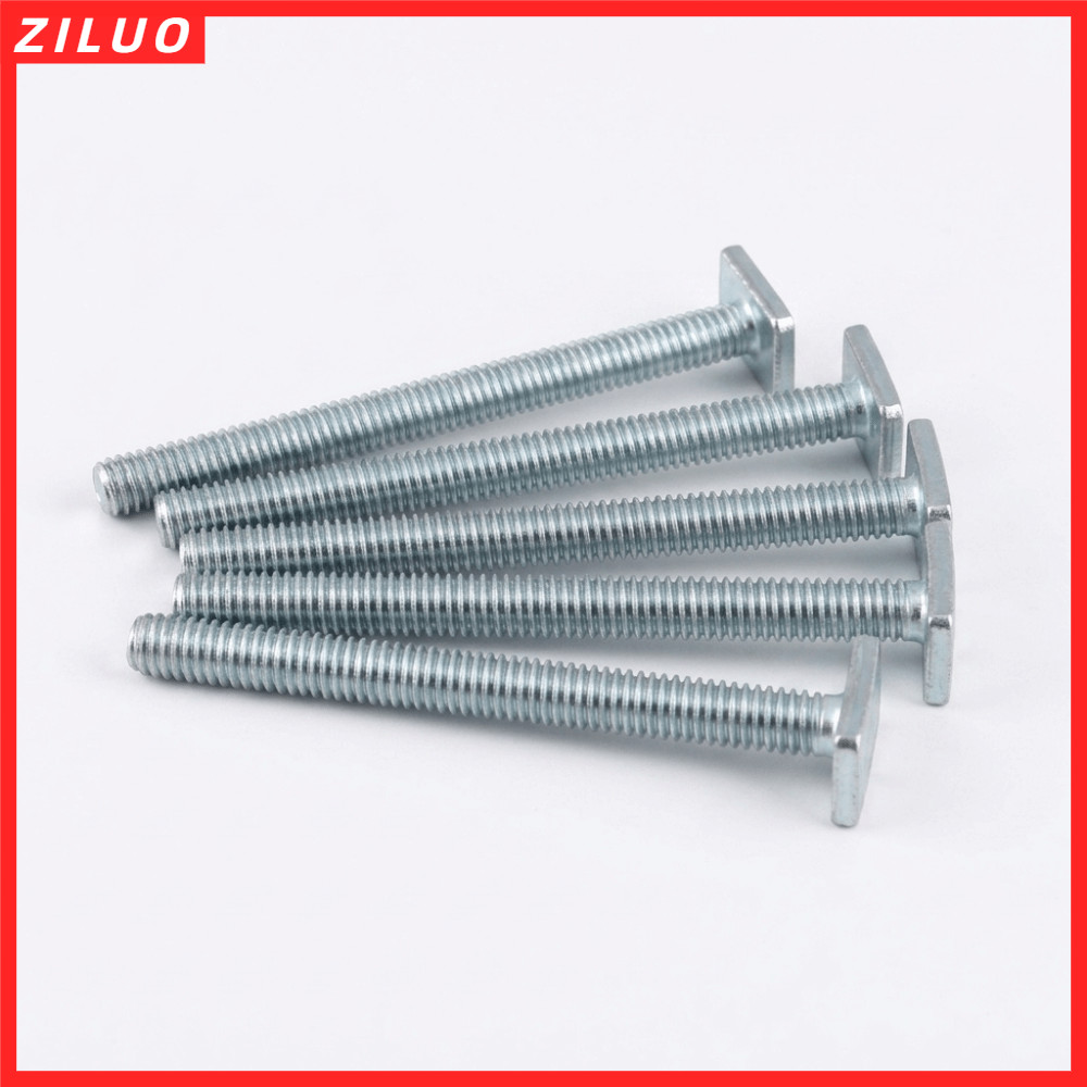 ZILUO 5 ชิ้น T Slot Bolts, 100 มม.ความยาว M8 ขนาดเกลียว T Nuts สกรูเลื่อน, Professional T Track Fast